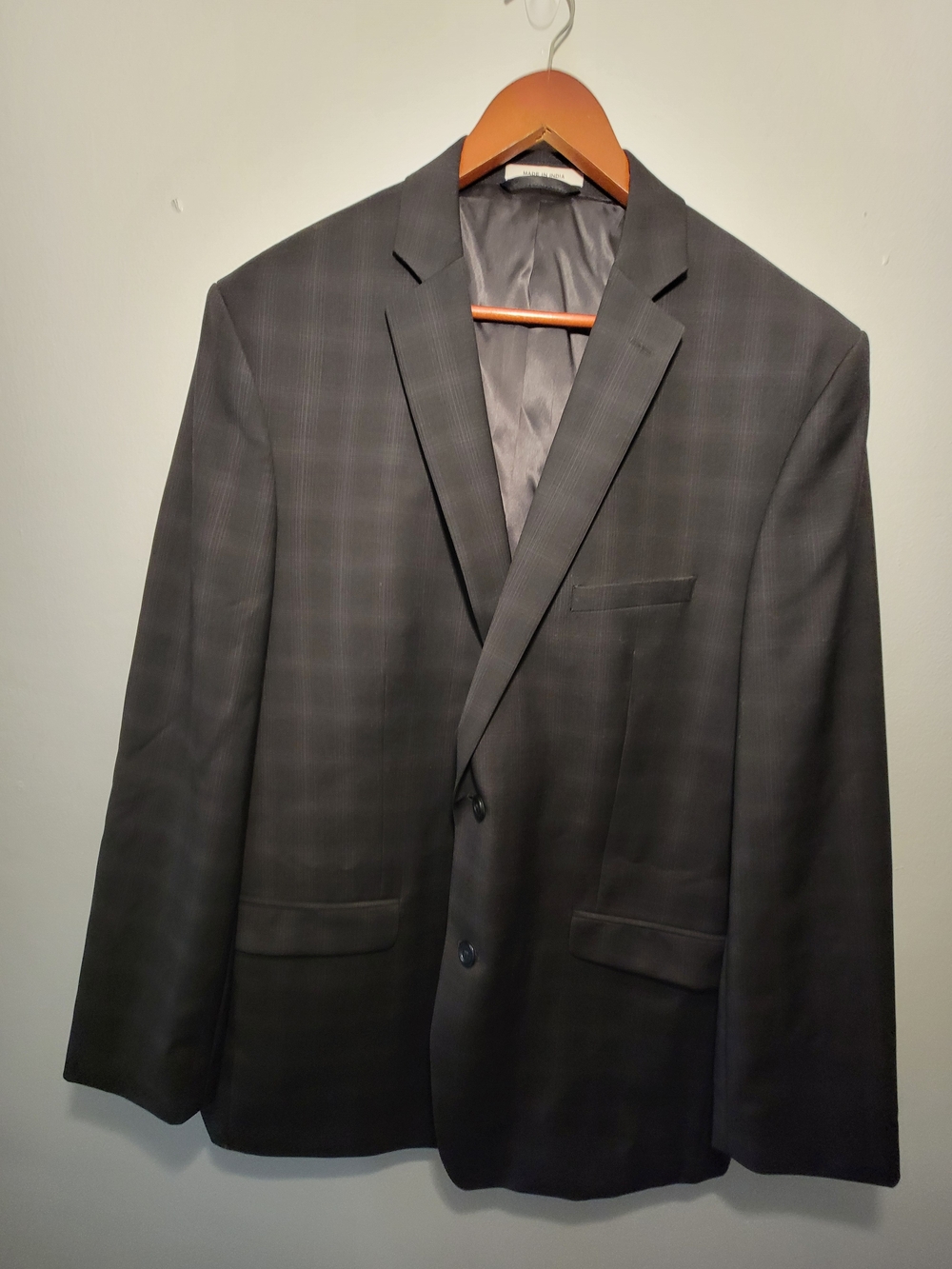 Joseph Abboud Charcoal Plaid Two-Button Blazer